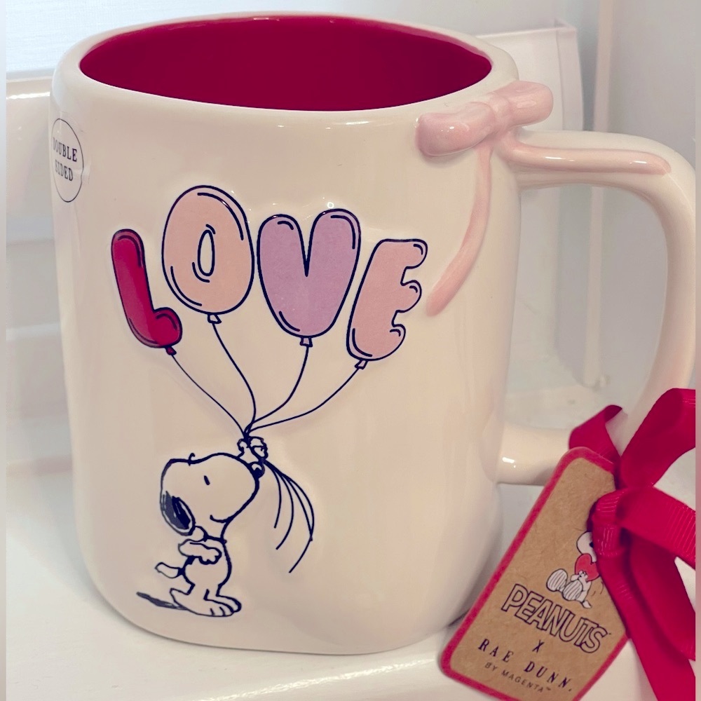 Rae Dunn x Peanuts Snoopy Ceramic Coffee Mug (MADE WITH LOVE) NEW